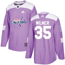 Men's Adidas Washington Capitals Parker Milner Purple Fights Cancer Practice Jersey - Authentic