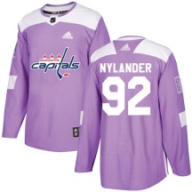 Men's Adidas Washington Capitals Michael Nylander Purple Fights Cancer Practice Jersey - Authentic