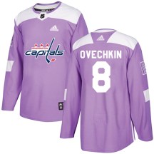 Men's Adidas Washington Capitals Alex Ovechkin Purple Fights Cancer Practice Jersey - Authentic