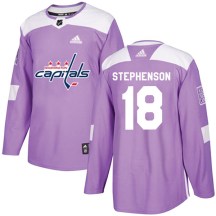 Men's Adidas Washington Capitals Chandler Stephenson Purple Fights Cancer Practice Jersey - Authentic