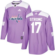 Men's Adidas Washington Capitals Dylan Strome Purple Fights Cancer Practice Jersey - Authentic