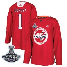 Men's Adidas Washington Capitals Pheonix Copley Red Practice 2018 Stanley Cup Champions Patch Jersey - Authentic