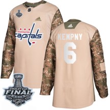 Men's Adidas Washington Capitals Michal Kempny Camo Veterans Day Practice 2018 Stanley Cup Final Patch Jersey - Authentic