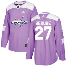 Youth Adidas Washington Capitals Craig Berube Purple Fights Cancer Practice Jersey - Authentic