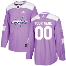 Youth Adidas Washington Capitals Custom Purple Custom Fights Cancer Practice Jersey - Authentic