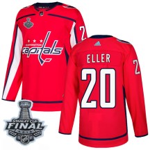 Men's Adidas Washington Capitals Lars Eller Red Home 2018 Stanley Cup Final Patch Jersey - Authentic