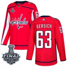 Men's Adidas Washington Capitals Shane Gersich Red Home 2018 Stanley Cup Final Patch Jersey - Authentic