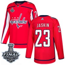 Men's Adidas Washington Capitals Dmitrij Jaskin Red Home 2018 Stanley Cup Final Patch Jersey - Authentic