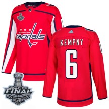 Men's Adidas Washington Capitals Michal Kempny Red Home 2018 Stanley Cup Final Patch Jersey - Authentic