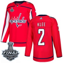 Men's Adidas Washington Capitals Ken Klee Red Home 2018 Stanley Cup Final Patch Jersey - Authentic