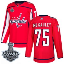 Men's Adidas Washington Capitals Tim McGauley Red Home 2018 Stanley Cup Final Patch Jersey - Authentic
