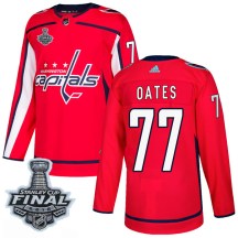 Men's Adidas Washington Capitals Adam Oates Red Home 2018 Stanley Cup Final Patch Jersey - Authentic