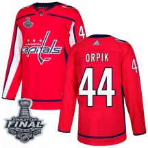 Men's Adidas Washington Capitals Brooks Orpik Red Home 2018 Stanley Cup Final Patch Jersey - Authentic