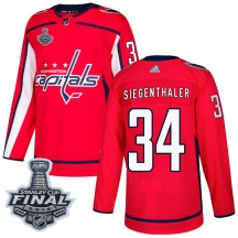Men's Adidas Washington Capitals Jonas Siegenthaler Red Home 2018 Stanley Cup Final Patch Jersey - Authentic