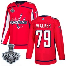 Men's Adidas Washington Capitals Nathan Walker Red Home 2018 Stanley Cup Final Patch Jersey - Authentic