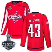 Men's Adidas Washington Capitals Tom Wilson Red Home 2018 Stanley Cup Final Patch Jersey - Authentic