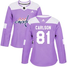 Women's Adidas Washington Capitals Adam Carlson Purple Fights Cancer Practice Jersey - Authentic