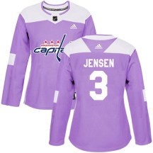 Women's Adidas Washington Capitals Nick Jensen Purple Fights Cancer Practice Jersey - Authentic