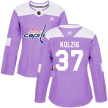 Women's Adidas Washington Capitals Olaf Kolzig Purple Fights Cancer Practice Jersey - Authentic