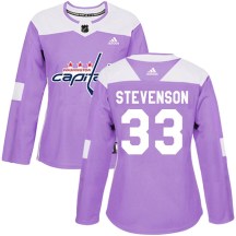Women's Adidas Washington Capitals Clay Stevenson Purple Fights Cancer Practice Jersey - Authentic