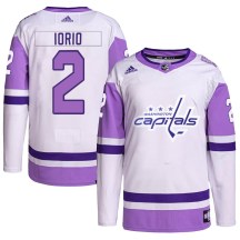 Men's Adidas Washington Capitals Vincent Iorio White/Purple Hockey Fights Cancer Primegreen Jersey - Authentic