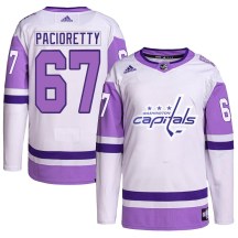 Men's Adidas Washington Capitals Max Pacioretty White/Purple Hockey Fights Cancer Primegreen Jersey - Authentic