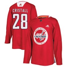 Men's Adidas Washington Capitals Andrew Cristall Red Practice Jersey - Authentic