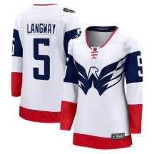 Women's Fanatics Branded Washington Capitals Rod Langway White 2023 Stadium Series Jersey - Breakaway