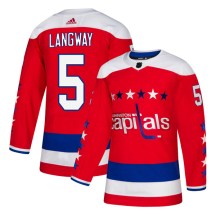 Youth Adidas Washington Capitals Rod Langway Red Alternate Jersey - Authentic