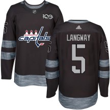 Youth Washington Capitals Rod Langway Black 1917-2017 100th Anniversary Jersey - Authentic