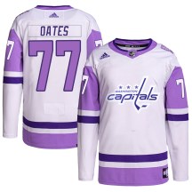 Youth Adidas Washington Capitals Adam Oates White/Purple Hockey Fights Cancer Primegreen Jersey - Authentic