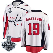 Men's Fanatics Branded Washington Capitals Nicklas Backstrom White Away 2018 Stanley Cup Final Patch Jersey - Breakaway