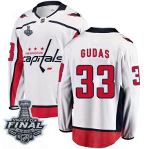 Men's Fanatics Branded Washington Capitals Radko Gudas White Away 2018 Stanley Cup Final Patch Jersey - Breakaway