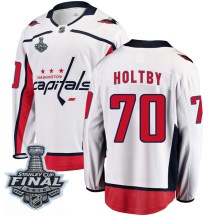 Men's Fanatics Branded Washington Capitals Braden Holtby White Away 2018 Stanley Cup Final Patch Jersey - Breakaway