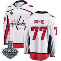 Men's Fanatics Branded Washington Capitals T.J. Oshie White Away 2018 Stanley Cup Final Patch Jersey - Breakaway