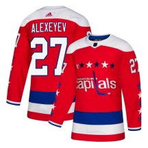 Men's Adidas Washington Capitals Alexander Alexeyev Red Alternate Jersey - Authentic