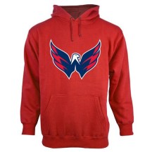 Men's Washington Capitals Red Old Time Hockey Big Logo with Crest Pullover Hoodie - -