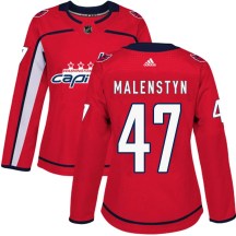 Women's Adidas Washington Capitals Beck Malenstyn Red Home Jersey - Authentic