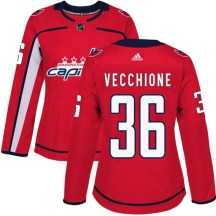 Women's Adidas Washington Capitals Mike Vecchione Red Home Jersey - Authentic